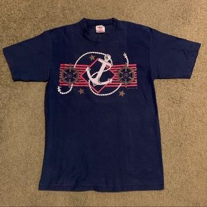 Vintage Oneita Anchor Sail Boat Graphic T-shirt
